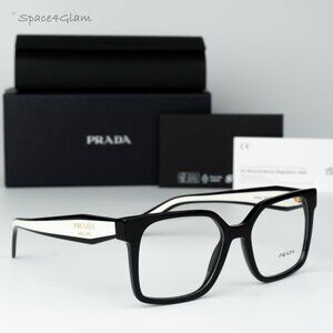 Prada Women Eyeglasses Black Demo Square PRB03V 16K1O1 NEW AUTHENTIC